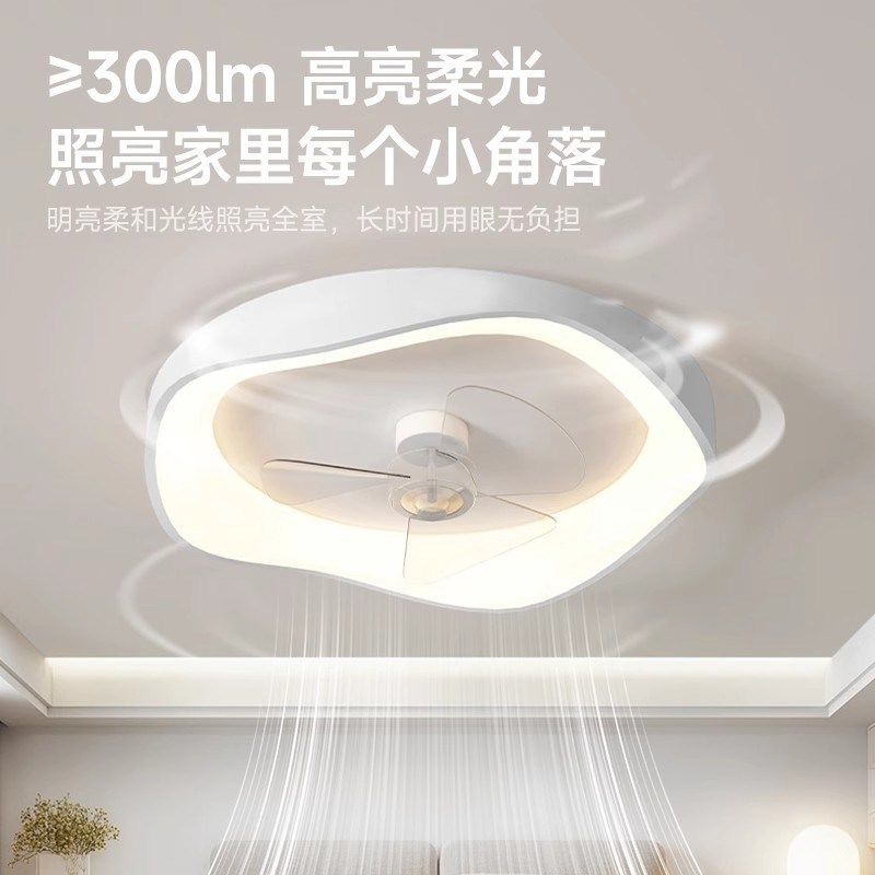 顾家风扇灯卧室吸顶灯现代简约家用静音一体电扇灯X房间主卧灯具