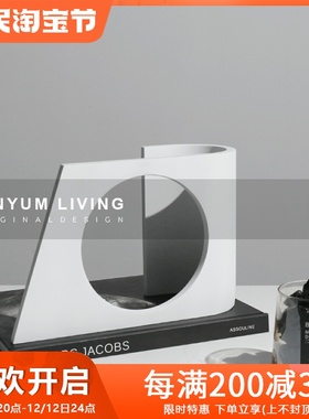 简约现代轻奢几何创意艺术售楼处样板房间软装Q饰品家居玄关柜摆