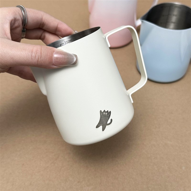 【怪高级的拉花缸】咖啡打奶缸尖B嘴奶泡杯拉花神器不锈钢专业器