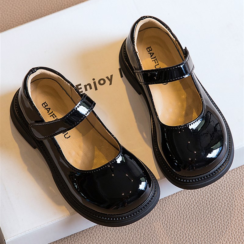女童皮鞋黑色2025春秋单鞋英伦礼仪F演出小女孩真皮软底儿童公主
