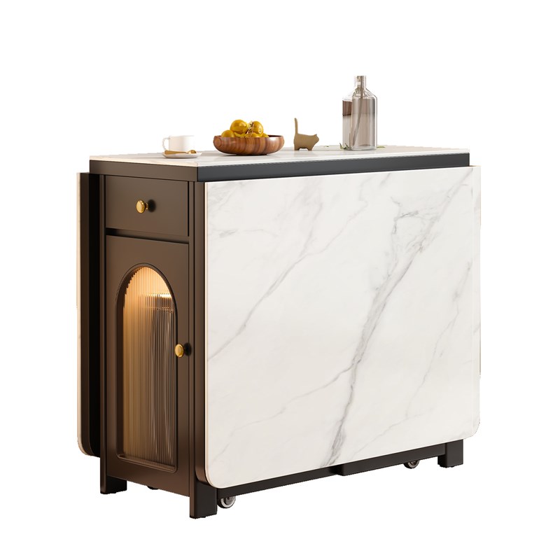 法国覆古实木板岩折叠餐桌家庭小C公寓可移动多功能折叠可移动餐