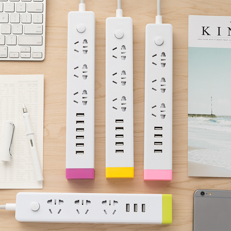 公正USB插座多口排插插板家用办公F长线多功能宿舍充电拖接线板