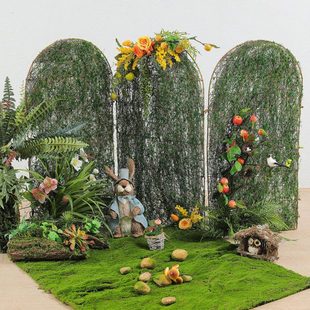 饰布置装 户外公园民宿自然摆件材料幼儿园院子摆件角环境屏风装 饰