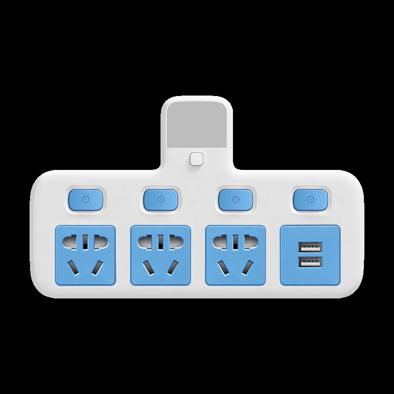 家用圆孔多用插座转换插头独立开关一转多转换器万能转换插线板