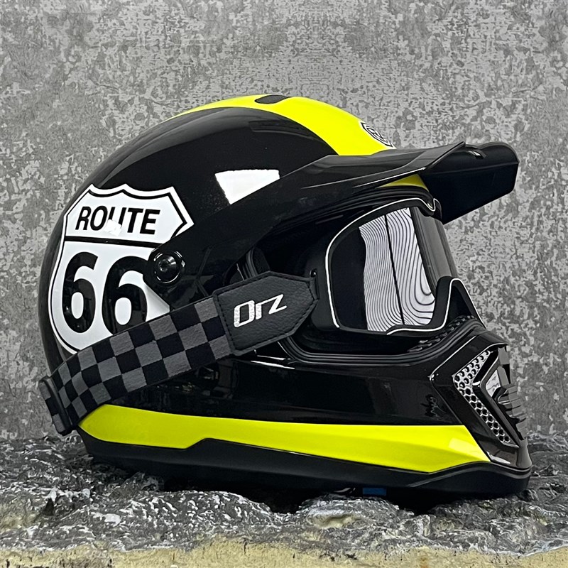 ORZ复古摩托i车全盔A类认证带帽檐两用男女四季电动通用蓝牙头盔