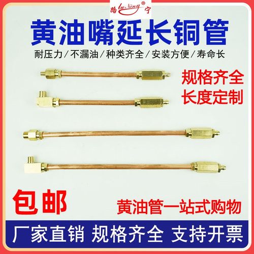 加长黄油嘴延长紫铜管电机注油管轴承座牛油嘴润滑耐高温高压弯曲