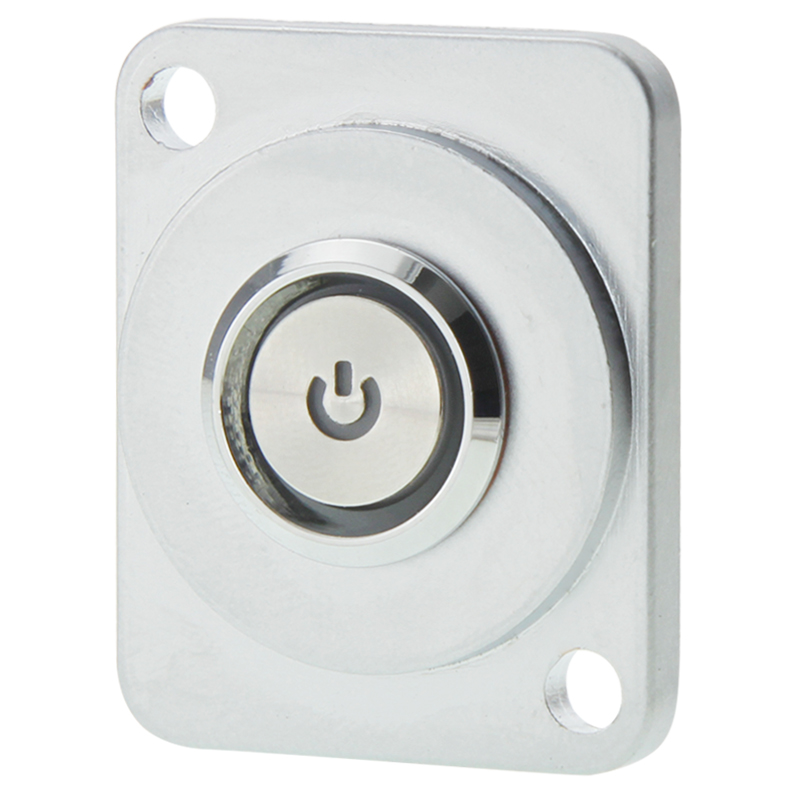 DK-PBS-2A自锁型自复位12V24V电源按键开关D型插座机柜面板装模块