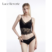 法式 复古女士缎面内裤 女2026新款 「LR」蕾丝缎章 蕾丝高叉三角裤