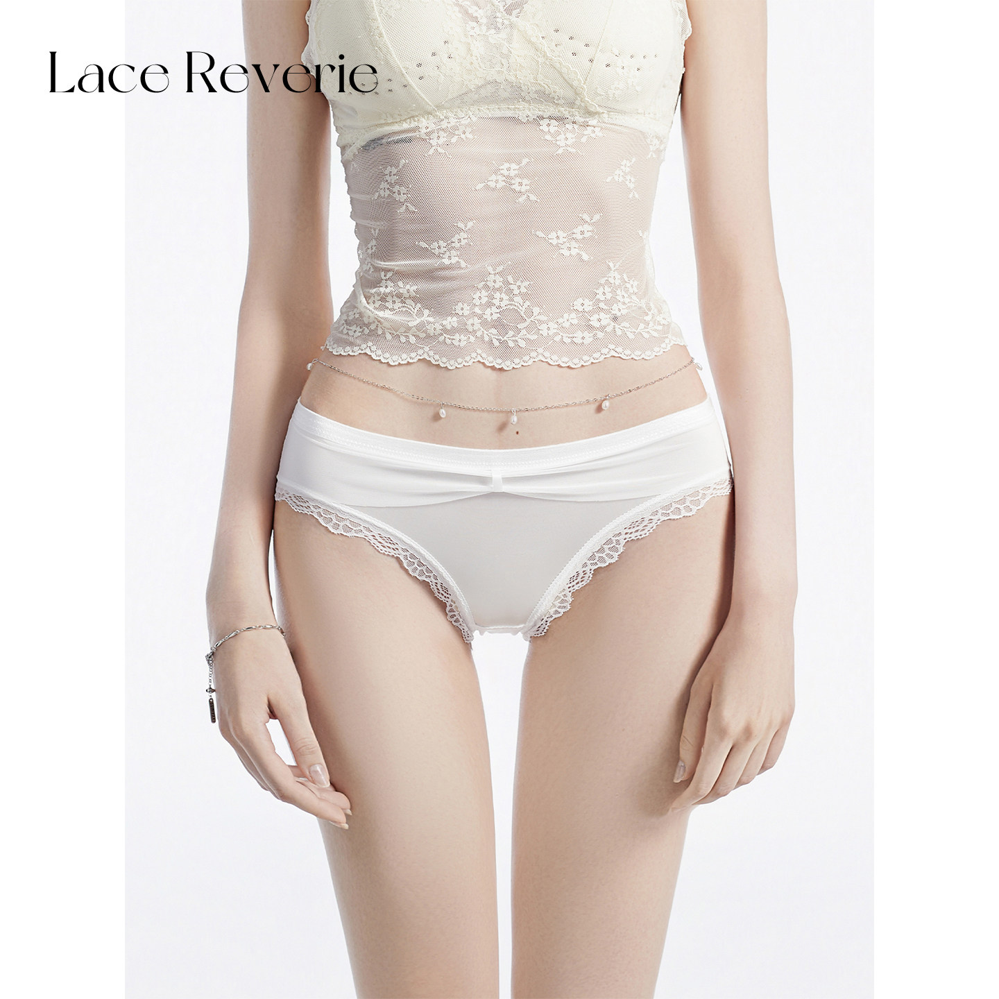 「LR」甜心狩猎*女士法式纯欲缎面蕾丝内裤女2025新低腰性感款薄