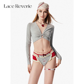 「LR」慵懒趣喵 舒适 全棉裆三角裤 女生可爱镂空细带内裤 2026新款