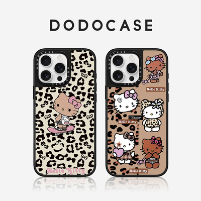 DODOCASE 豹纹HelloKitty猫 适用苹果16Promax手机壳iPhone15ProMax少女风闺蜜女款14Pro卡通13可爱12硬壳