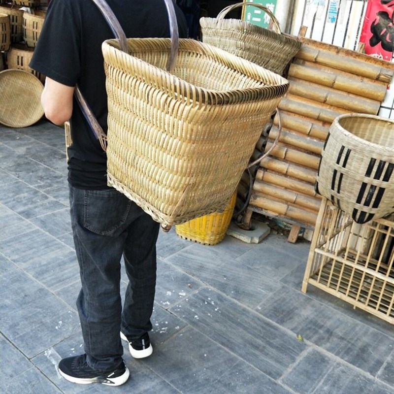 贵州纯手工竹编背篓 背篼茶筐磨菇筐背筐 菜筐  背罗