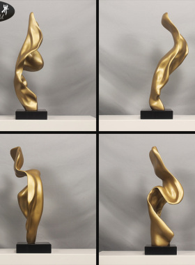雕塑摆件抽象艺术摆设现代软装饰品玻璃钢家居售楼处客厅创意定制