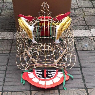 醒狮舞狮训练狮头醒狮狮头训练框架练习狮头框架狮头竹编狮头