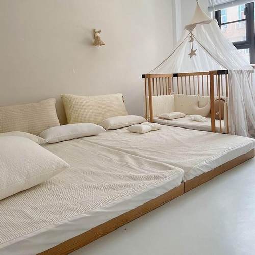 榻日式榻米地板床小户型卧室无床头落地床1.2m单人床儿童实木床架