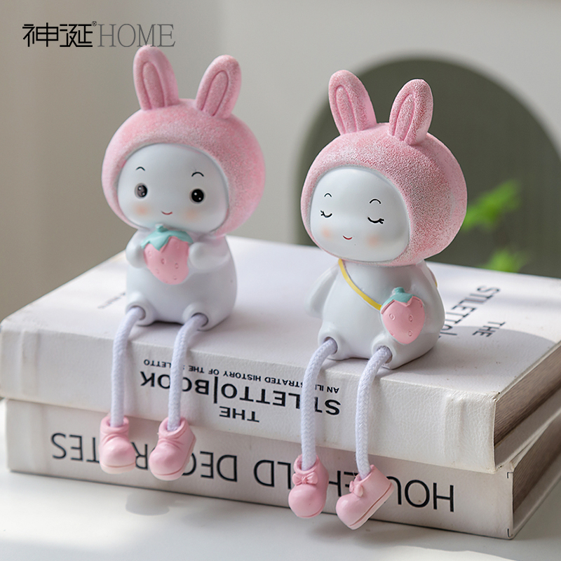 创意可爱吊腿吊脚娃娃情侣玩偶摆件一对小人偶装饰品摆设生日礼物