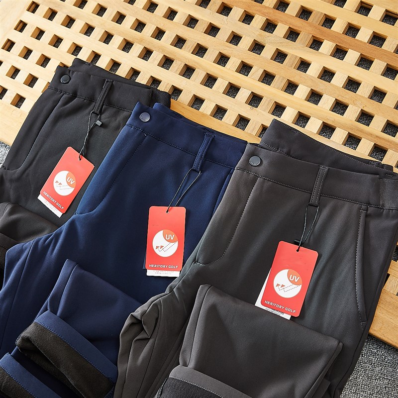 韩线高尔夫系列 捡漏神裤秋冬户外防泼水防UV男士复合加绒休闲裤