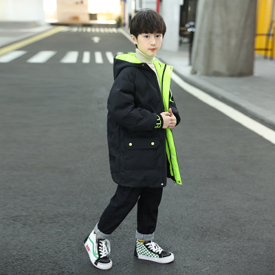 男童棉服冬装2023新款中长版男孩棉袄加厚儿童冬季羽绒棉衣外套潮