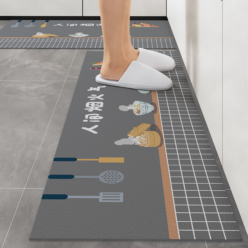 厨房地毯垫专用地垫l形防滑防油家用可擦免洗pvc防水防污耐脏脚垫