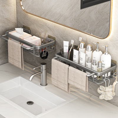 免打孔卫生间洗手台置物架厕所浴室洗漱台镜前墙上洗脸洗手盆架子