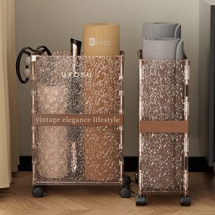 瑜伽垫收纳筐带轮家用工具泡沫整理神器健身器材置物架子卧室大号