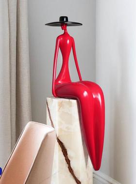 家之源轻奢抽象玻璃钢人物艺术摆件入户玄关客厅酒店前台售楼门市