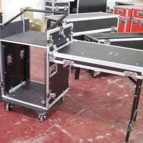 12U+4U三门不防震组合机箱,带调音台升降架一个侧台架,机箱机柜