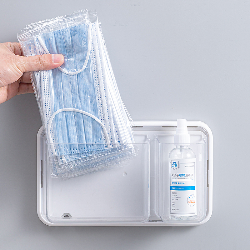 磁吸口罩盒壁挂入户门防盗门玄关家用口罩收纳盒存放盒冰箱贴盒子