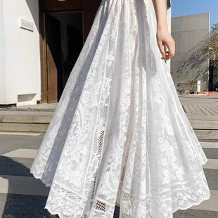 旗袍内搭衬裙蕾丝网纱半身裙松紧复古旗袍搭配打底遮胯显瘦长裙子