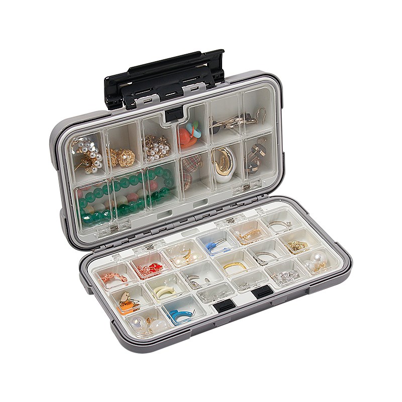 密封首饰盒耳钉戒指项链收纳盒手饰防氧化耳环分格储物盒便携小型