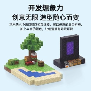 我 拼插迷你礼物男孩玩具 世界磁力方块磁铁磁吸积木儿童益智拼装