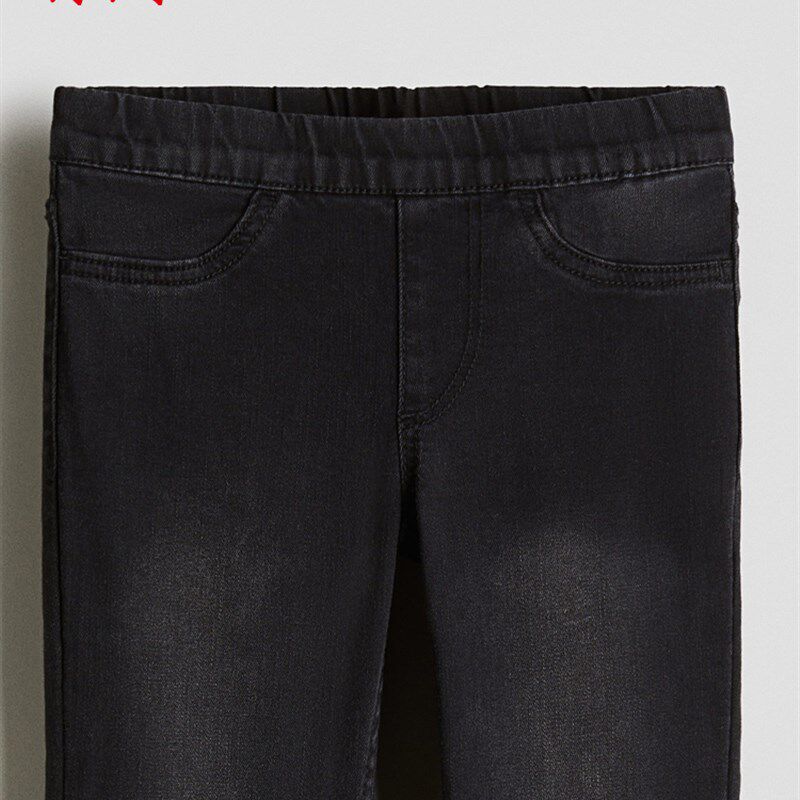 Hm童装女孩牛仔裤2025秋季新款弹力修身时尚休闲喇叭裤1228540