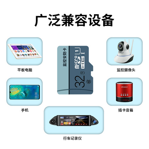 TF卡无线WIFI监控摄像头录像存储16G/32G/64G/128G/256G内存TF卡