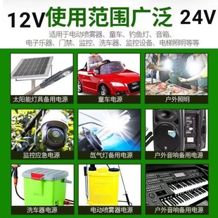割草机踏板车锂电池48V采茶绿篱修剪机24V抽水泵12V70a大容量电瓶
