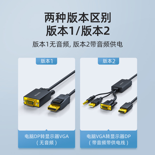 Nexhyp vga转dp线displayport转vga连接线dsub转接头vda线vja双向