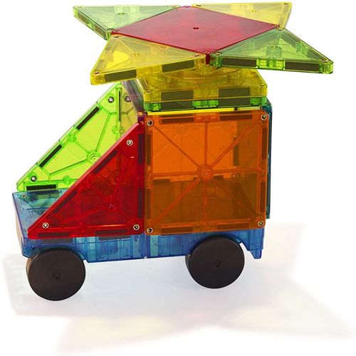 美国MAGNATILES儿童益智拼搭构建立体彩窗透明磁力片积木玩具礼物