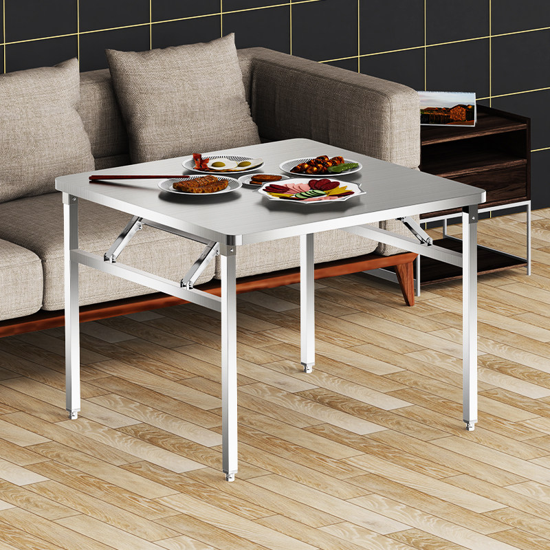 不锈钢折叠桌便携式户外小桌子工作台可移动夜市摆摊长条桌操作台