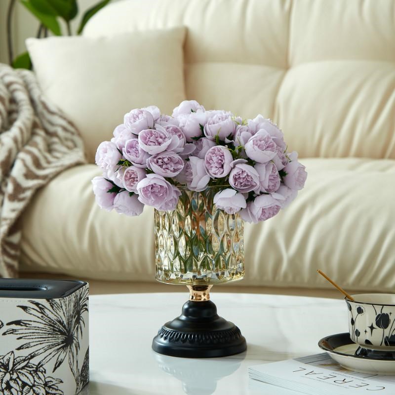 法式中古风玻璃花k瓶餐桌高级感家居复古摆件客厅茶几玄关装饰摆