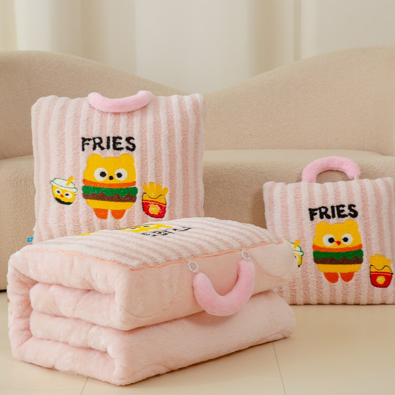 手提抱枕被e子两用冬季办公室午睡毯子枕头被二合一汽车载靠垫靠