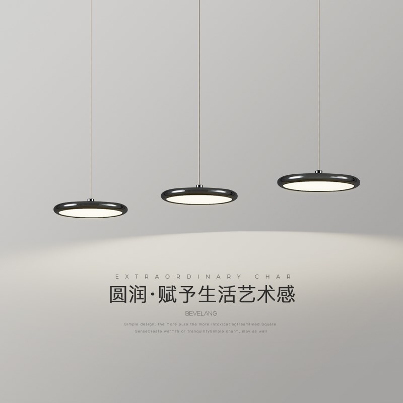 轻奢餐厅吊灯北欧现代简约三头餐B桌吧台饭厅灯圆形极简卧室床头