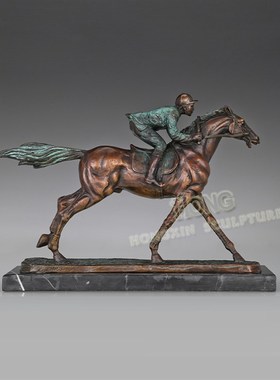 铜雕塑赛马EP02F02FS工艺品客厅办公室酒店家居欧式人物桌面摆件