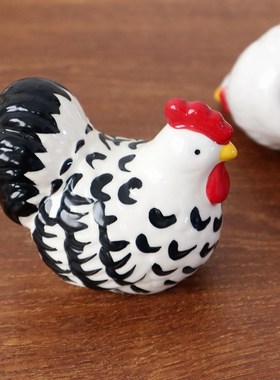 创意陶瓷鸡摆件吉祥物家居客厅酒柜装饰高档工艺摆设乔迁新居礼品