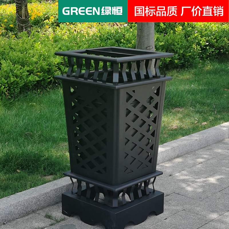 户外环卫大号垃圾桶 别墅复古果皮箱 小区家用创意铁艺垃圾箱