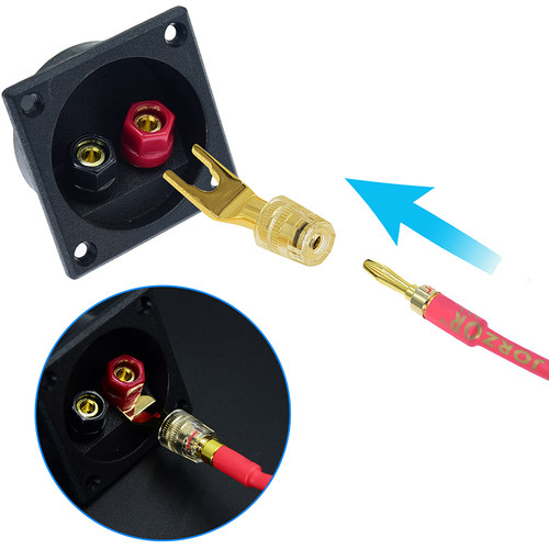 无损纯铜音响插座音箱线插头转换头转接线器Y型叉子转香蕉头母