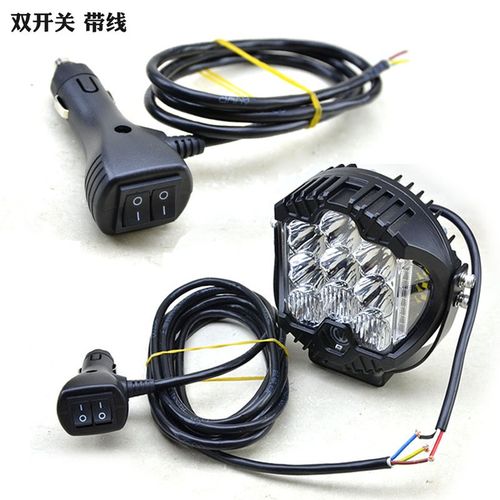 汽车点烟器双开关12V24V纯铜线耐高温车载爆闪灯美式插头模式转换