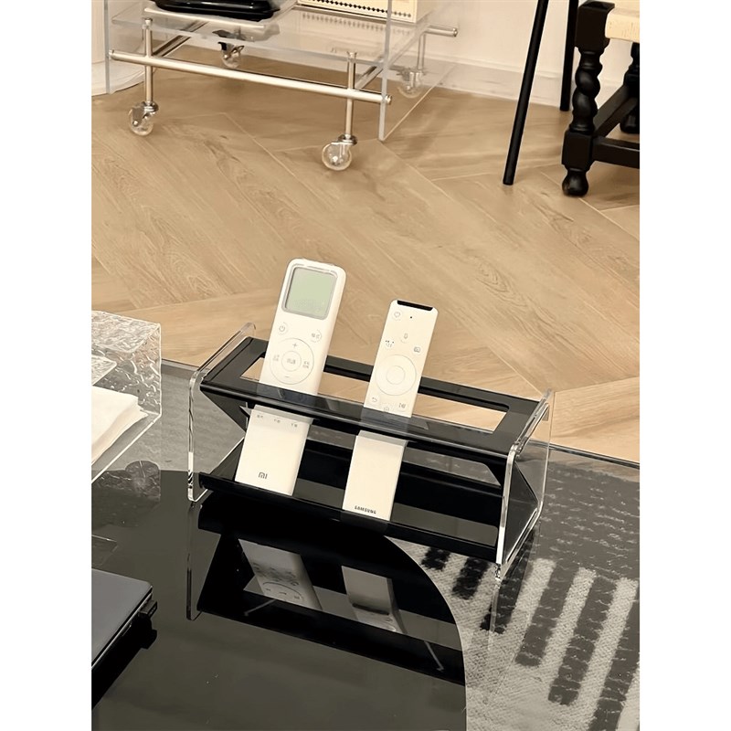 轻奢客厅遥控器收纳架亚克力茶几摆件创意多功能桌面置物架