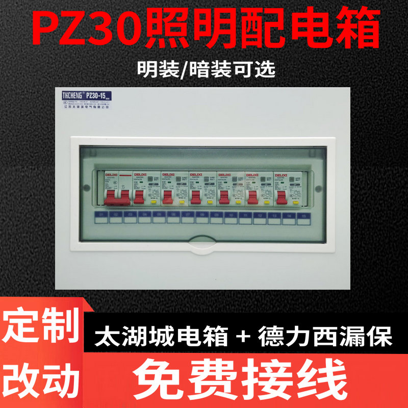 明暗装成套家用配电箱成品220V单相德力西空气开关漏保电闸盒PZ30