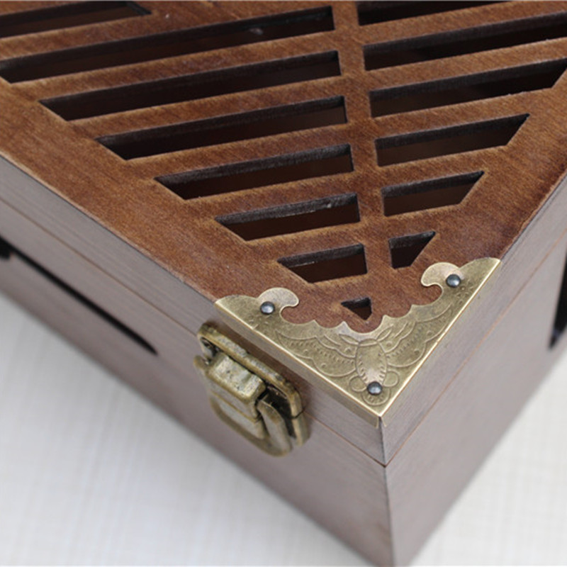 松木镂空插板盒插座盒子插排盒电源电线收纳盒卧室客厅专用集线盒