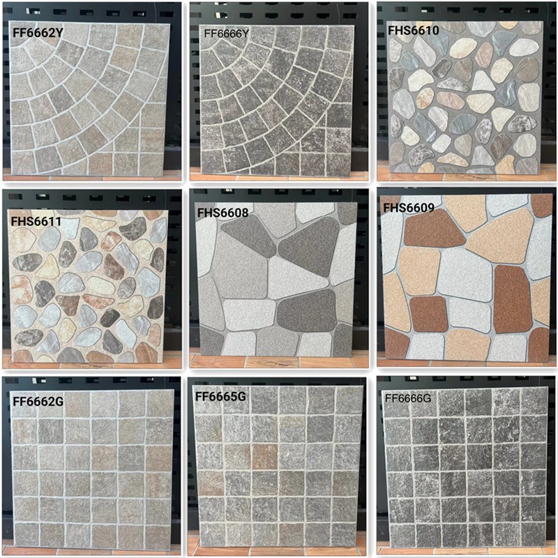 加厚户外地砖拼花别墅花园q林景观庭院子瓷砖防滑仿古砖600x600x1