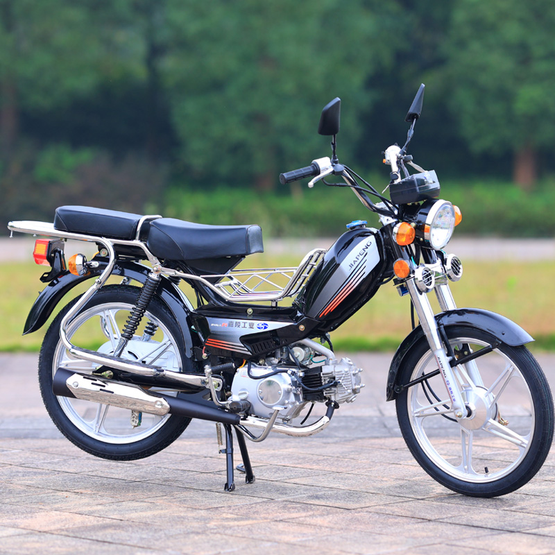 国4电喷重庆嘉鹏陵48QC老年代步两轮燃油助力轻便V弯梁摩托车蓝牌